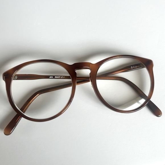 VINTAGE Brown Round Glasses FRAMES ONLY by MAY USA - Picture 1 of 11